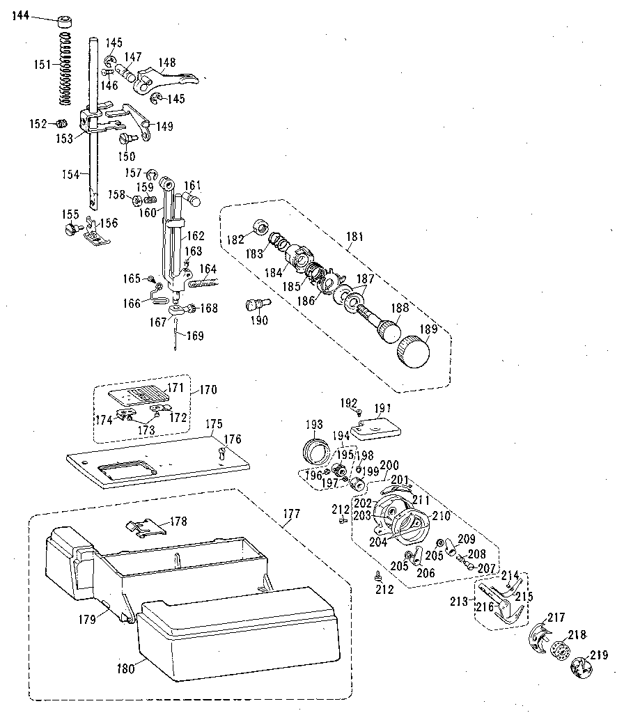 Thread tension and shuttle assembly