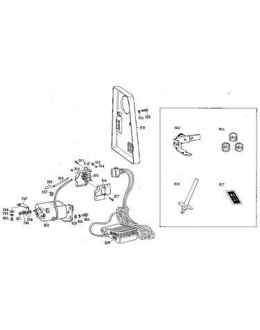 Motor and attachment parts