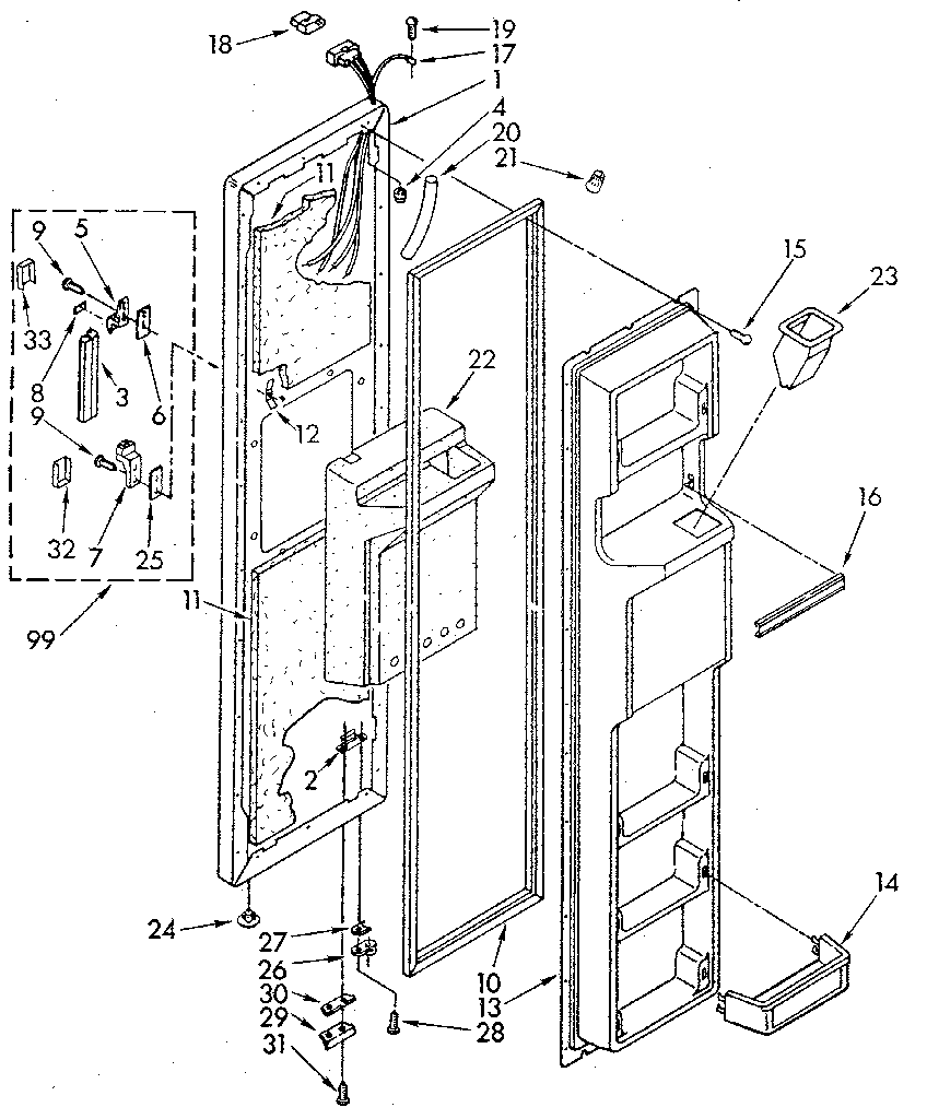 Freezer door