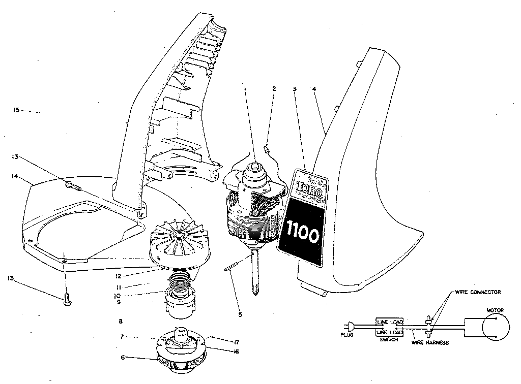 Motor and housing assembly