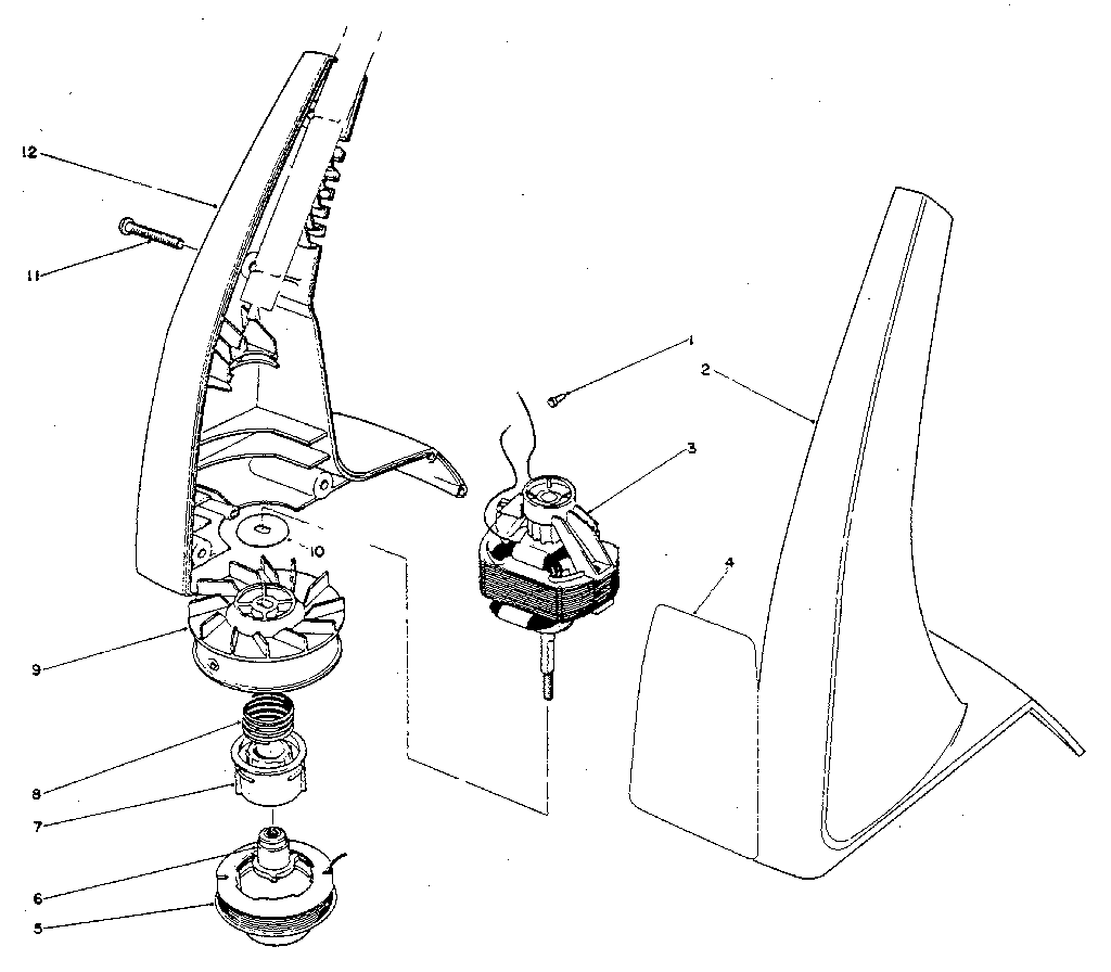 Motor and housing assembly