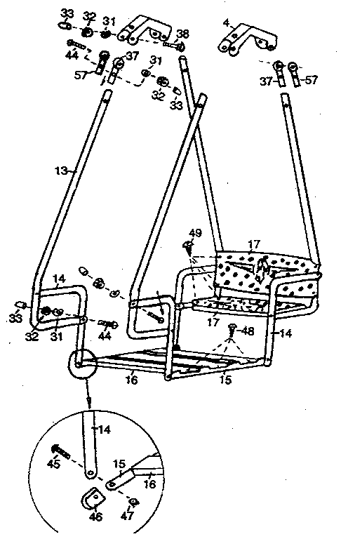 Lawn swing assembly