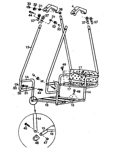 Lawn swing assembly