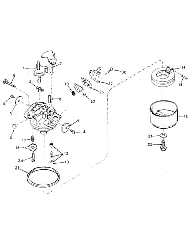 Carburetor assembly & parts list
