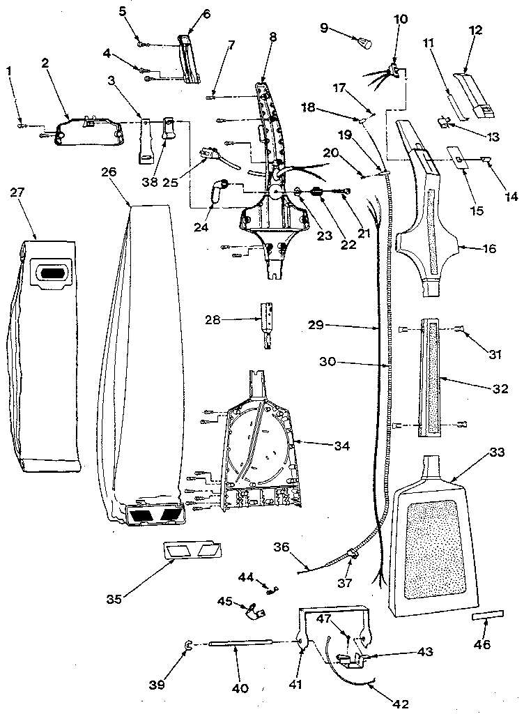 Handle and bag housing