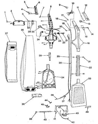 Handle and bag housing