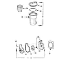 Sears 167430389 pump, hair, and lint pot assembly diagram