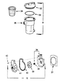 Pump, hair, and lint pot assembly