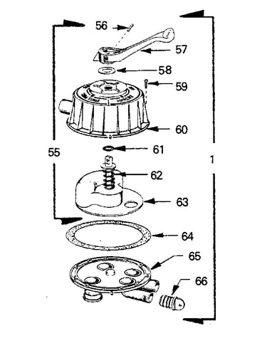 Backwash valve complete assembly