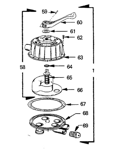 Backwash valve complete assembly