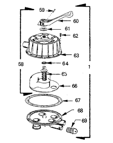 Backwash valve complete assembly