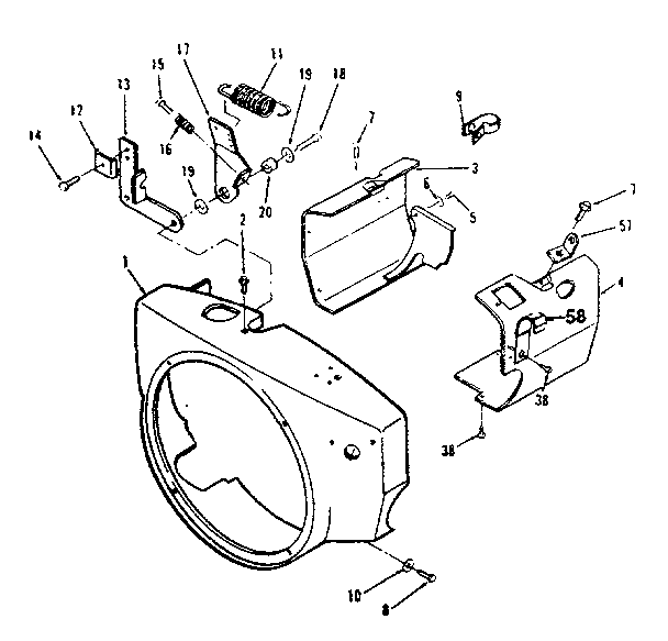 Blower housing and governor