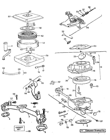 Air cleaner-carburetor group