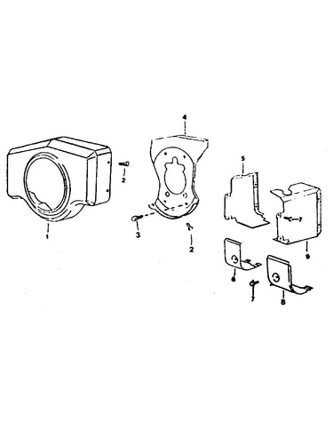 Muffler, air guide and housing group