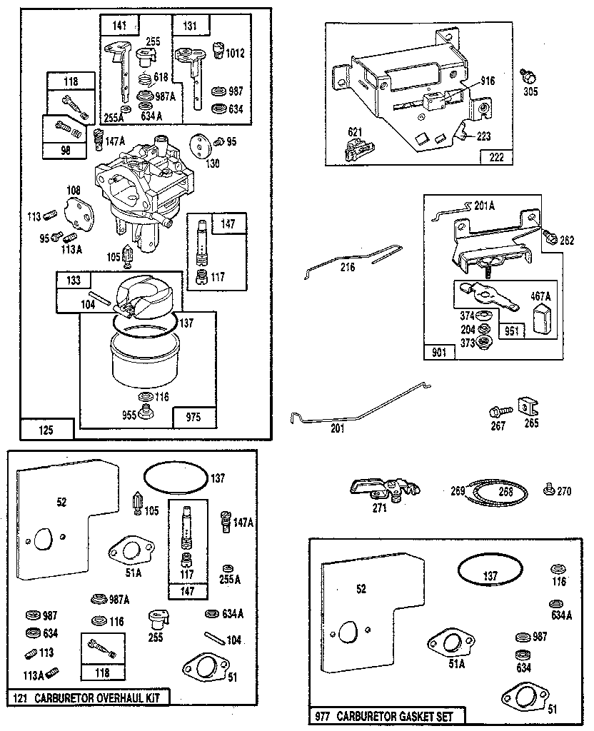 Carburetor overhaul and gasket set