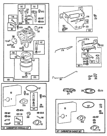 Carburetor overhaul and gasket set