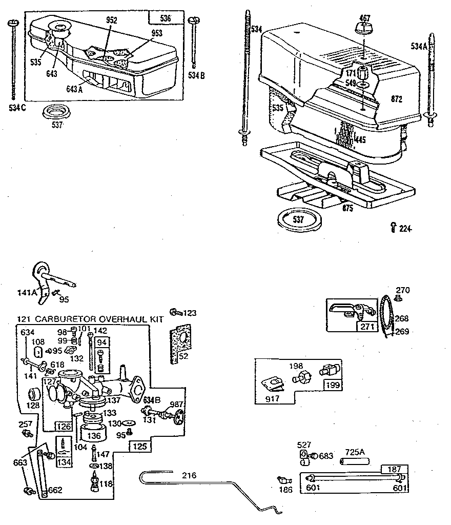 Carburetor and air cleaner assembly