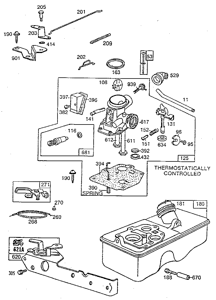 Carburetor assembly and fuel tank