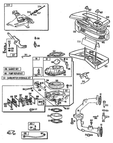 Carburetor and air cleaner assembly