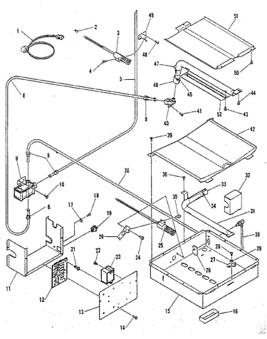 Broiler and oven burner section
