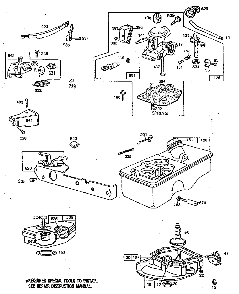 Carburetor and fuel tank assembly