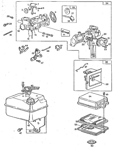 Carburetor and tank assembly