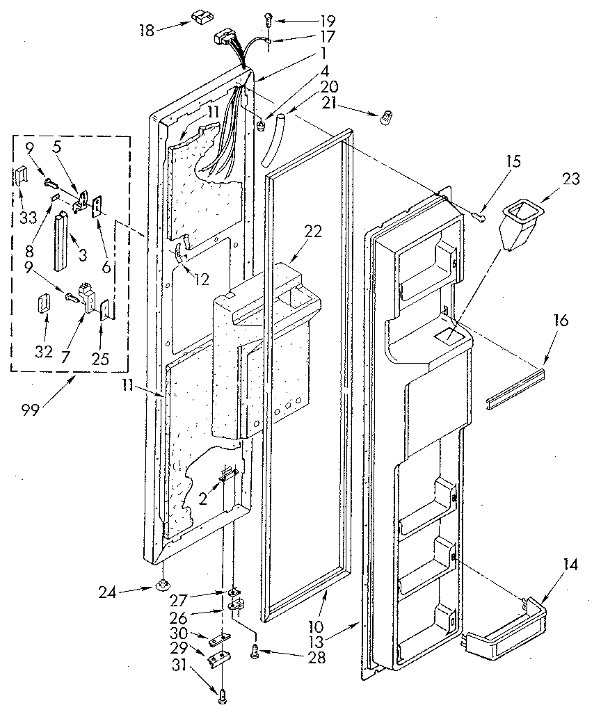 Freezer door