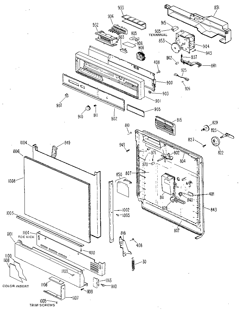 CONTROL PANEL AND FRONT