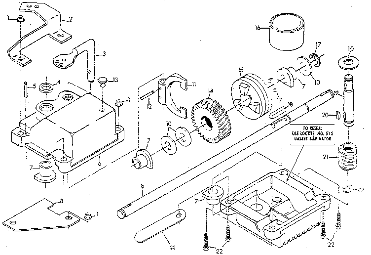 Gear case assembly part no. 88387