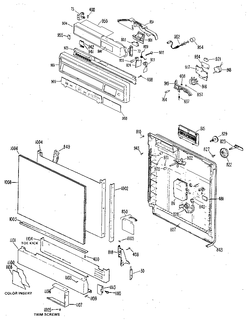 CONTROL PANEL AND DOOR