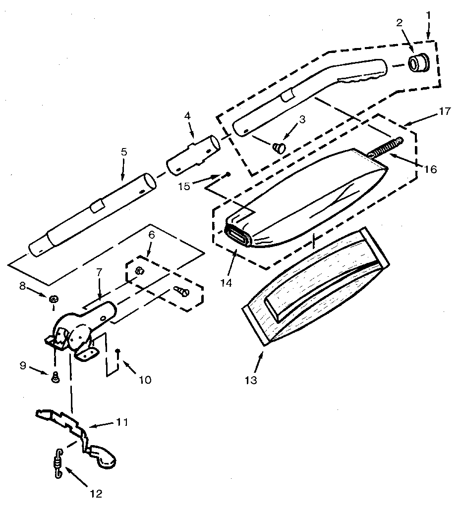 Handle and bag housing
