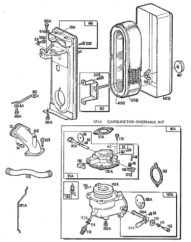 Air cleaner cover and carburetor assembly