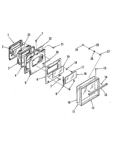 Upper oven door section