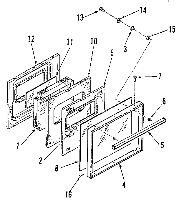 Lower oven door section