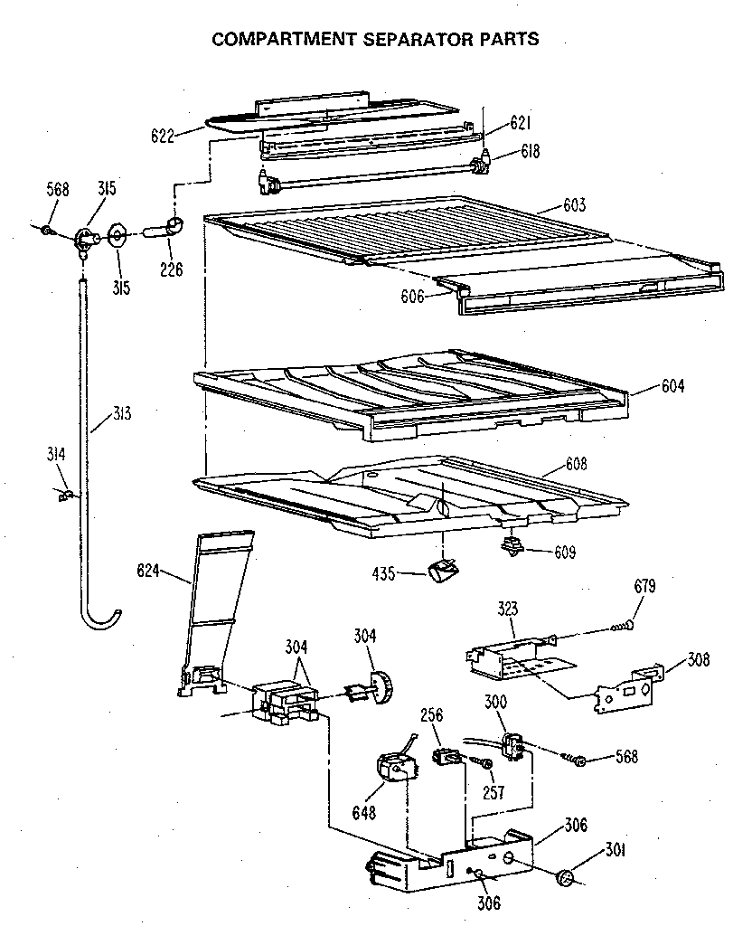 Comparment separator/divider block