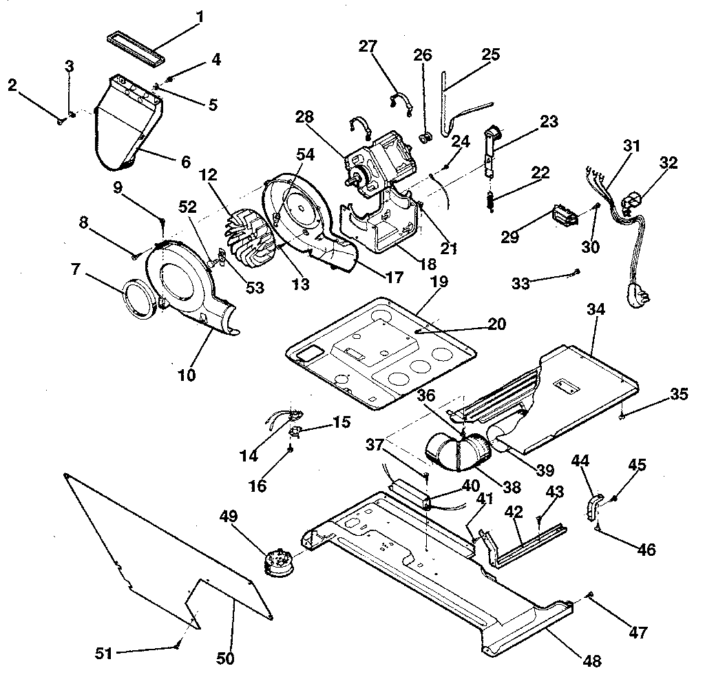 Dryer-motor, blower, belt