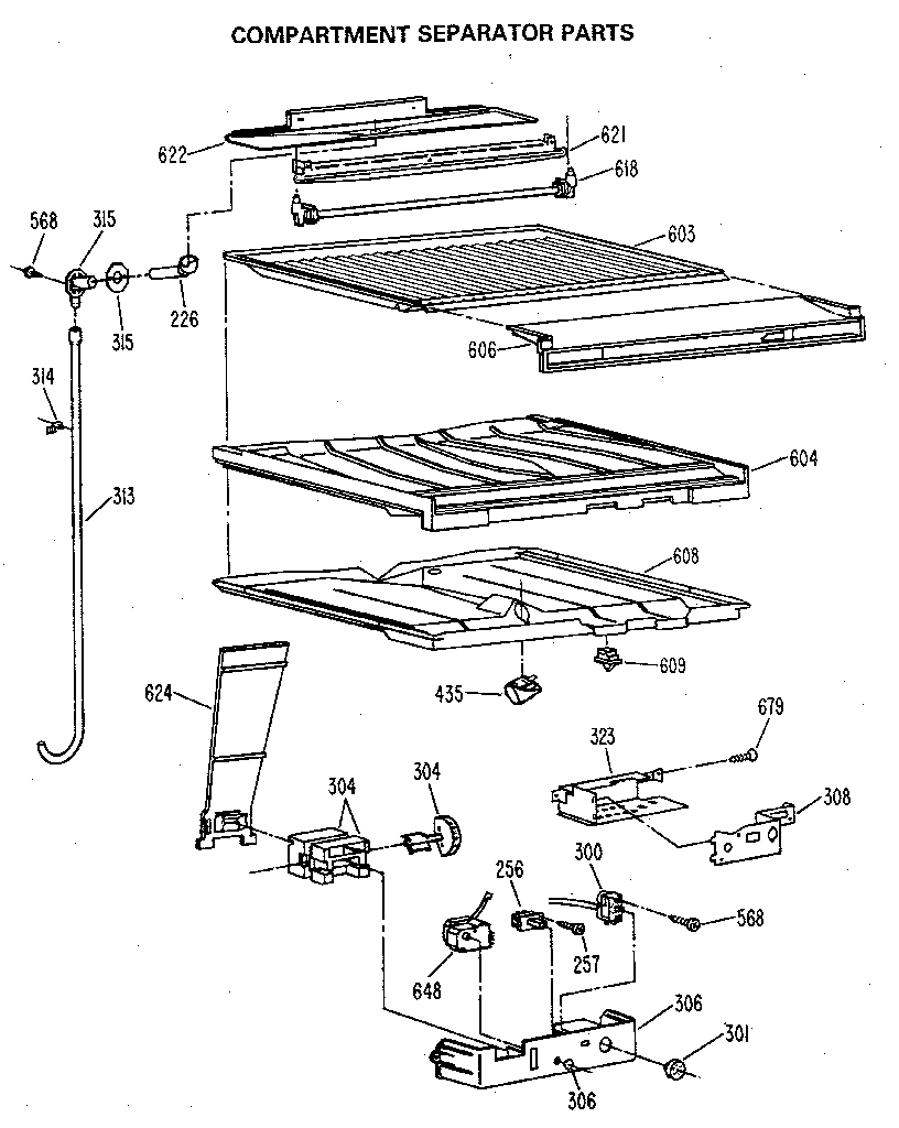 Comparment separator/divider block