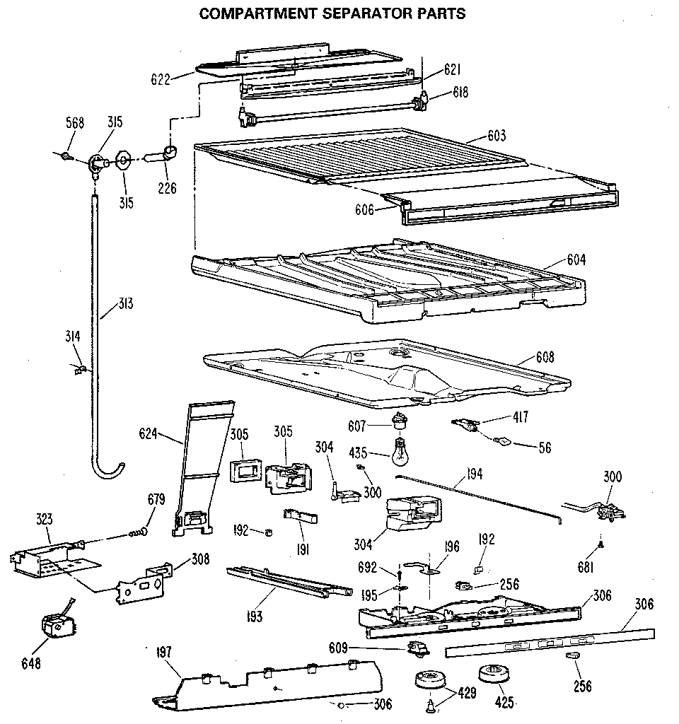 Comparment separator/divider block