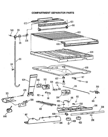 Comparment separator/divider block