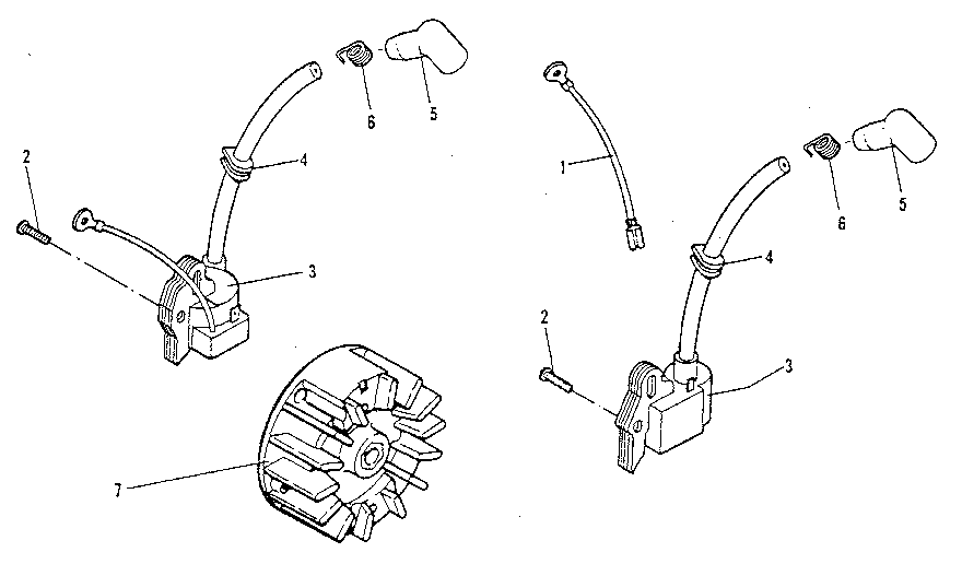 FIGURE 3 - IGNITION AND FLYWHEEL ASSEMBLIES