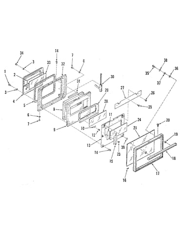 Upper oven door section