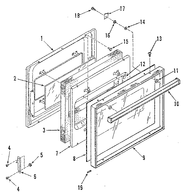 Oven door section