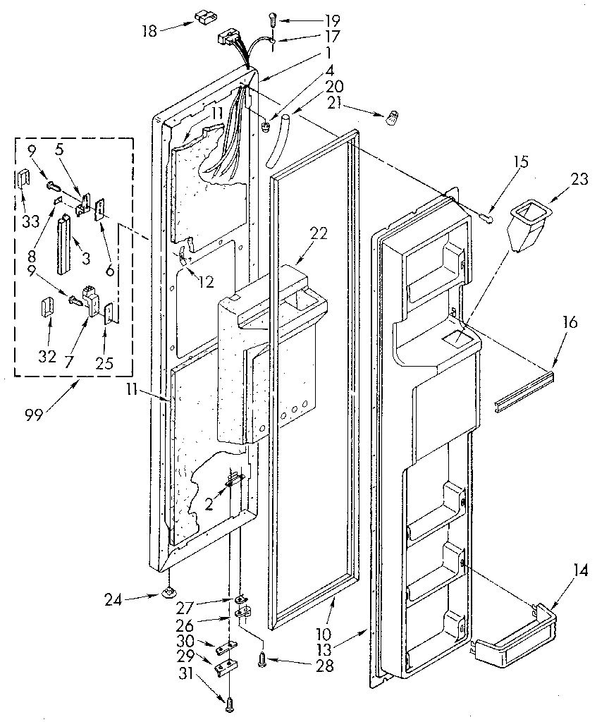 Freezer door