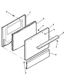 Oven door and snap-on panel