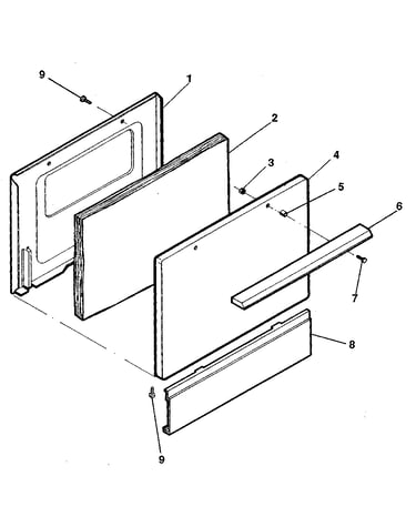 Oven door and snap-on panel