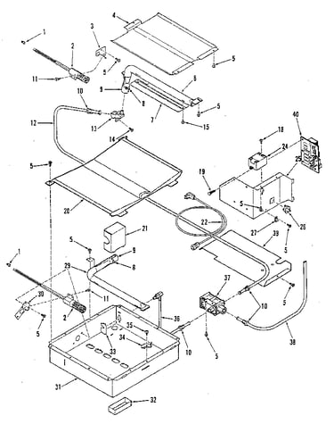 Broiler and oven burner section