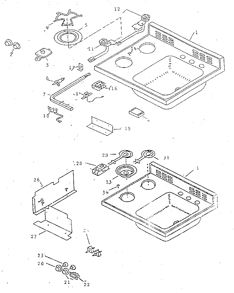 Sink and burner parts