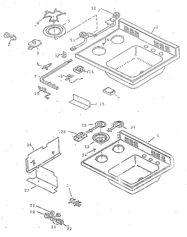 Sink and burner parts