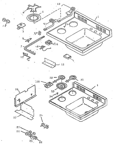 Sink and burner parts