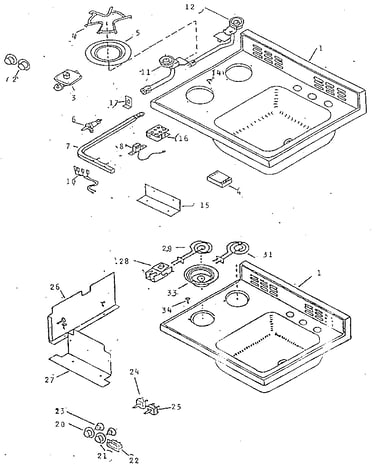 Sink and burner parts